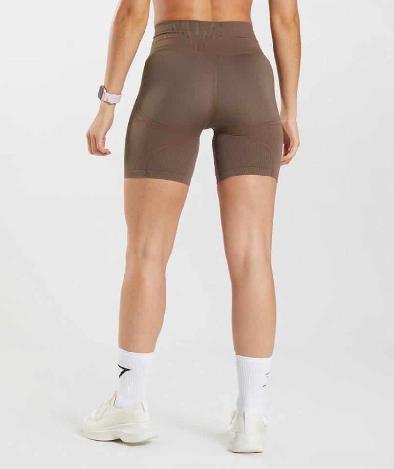 Women's Gymshark Apex Seamless Shorts Dark Brown | CA 08567N